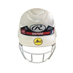 Used Rawlings VAPOR SB HELMET W/ MASK Batting Helmet w/Mask White M/L 11760-S000083924