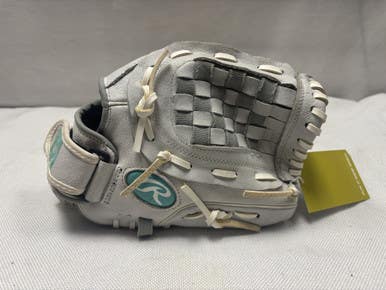 Used Rawlings SCB115M RH Throw Fastpitch Gloves Silver 11 1/2" 11490-S000267490