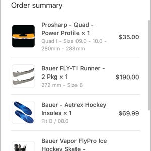 2025 Bauer Vapor Flypro Hockey Skates Regular Width Pro Stock 8 (Used)