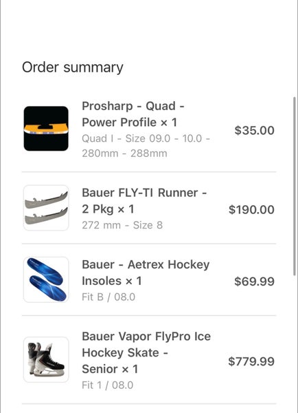 2025 Bauer Vapor Flypro Hockey Skates Regular Width Pro Stock 8 (Used)