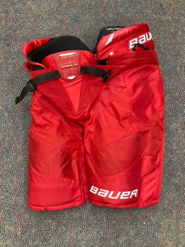 Red Senior Medium Bauer Vapor Hyperlite Hockey Pants (Used)