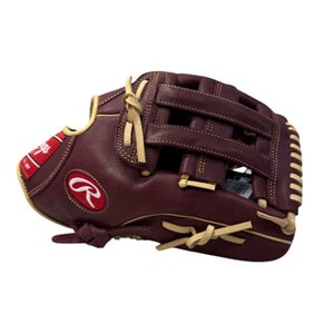 New Rawlings Sandlot S1275HS 12.75 RH Throw Glove - Maroon and Tan 11835-S000201908