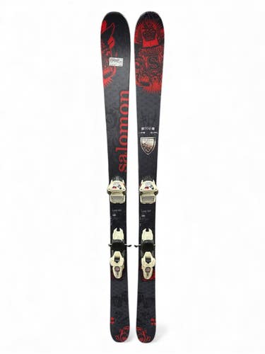 Used Salomon Lord Mens Downhill Skis With Bindings 161cm - Black And Red 11835-S000201889