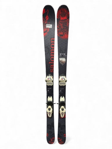 Used Salomon Lord Mens Downhill Skis With Bindings 161cm - Black And Red 11835-S000201889