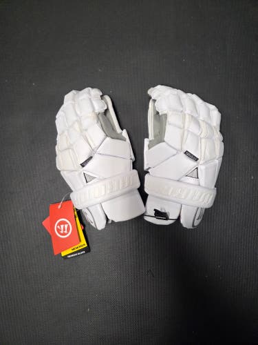 New Goalie Warrior Nemesis White Lacrosse Gloves 14" Extra Large