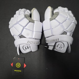 New Goalie Warrior Nemesis QS White Goalie Lacrosse Gloves 13" Large