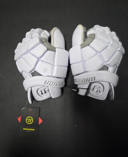 New Goalie Warrior Nemesis QS White Goalie Lacrosse Gloves 13" Large