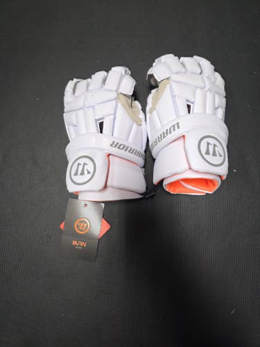 New Warrior Burn Lacrosse Gloves Large White - 23' Model