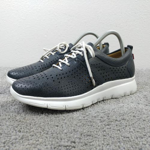 Marc Joseph New York Grand Central 2 Womens 8.5 Shoes Black Leather Perforated