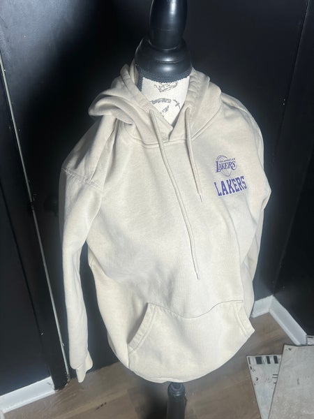 Ultra Game Los Angeles Lakers Embroidered Hoodie Men’s Large Beige Cotton