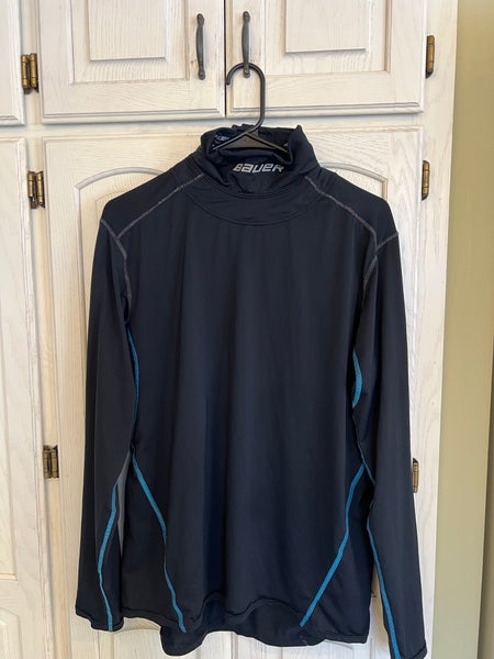M Bauer Long Sleeve Compression Shirt with Neck Guard