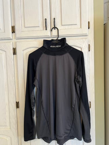 XL Bauer Long Sleeve Compression Shirt with Neck Guard