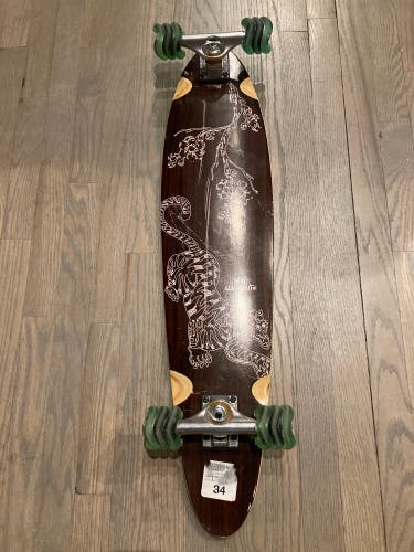 San Clemente Tiger and Lily 34" Pintail Longboard