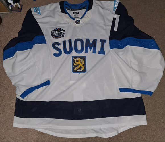 Ukko-Pekka Luukkonen Finland Four Nations Face Off Game Issued Goalie Jersey