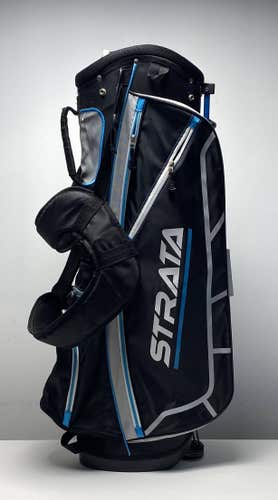 Strata Stand Bag Black 7-Way Divide Dual Strap Golf Bag