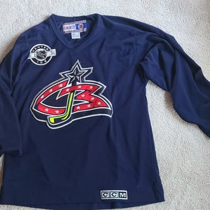 Blue Medium Blue Jacket's Men's CCM Jersey (Used)