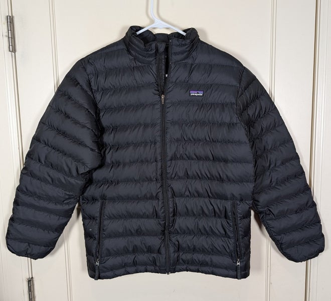 Patagonia Down Sweater Jacket Boys XL Black Puffer Insulated Lightweight
