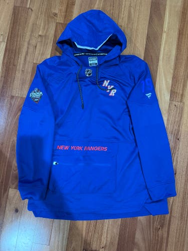 K'Andre Miller 79 New York Rangers Fanatics Authentic Pro Hoodie Player Used Worn XL