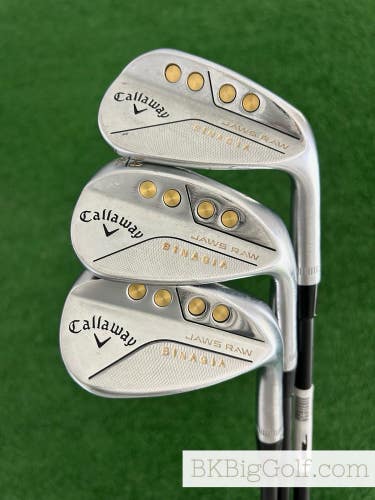 Callaway Jaws Raw Custom Gold 3 Wedge Set (50, 54, & 58 Degrees)