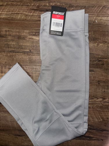 Marucci Excel Double Knit Game Pants, Gray, Youth Large (New)