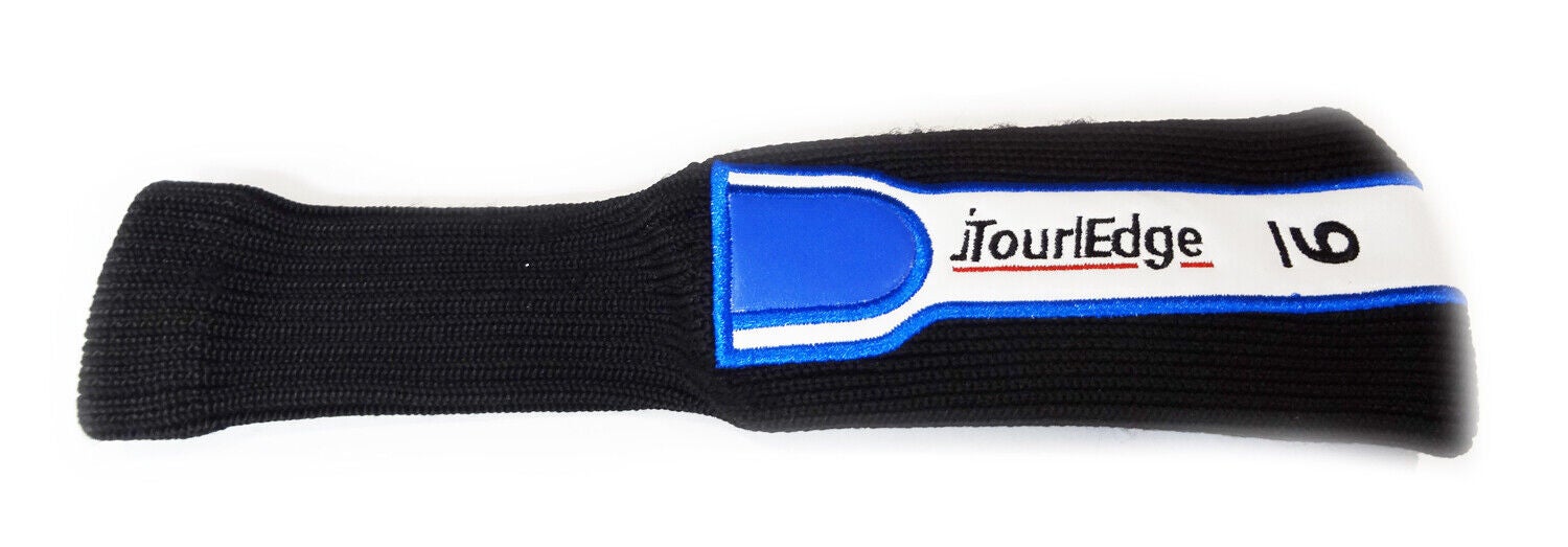 NEW Tour Edge Black/White/Blue 9 Iron/Hybrid Golf Sock Headcover