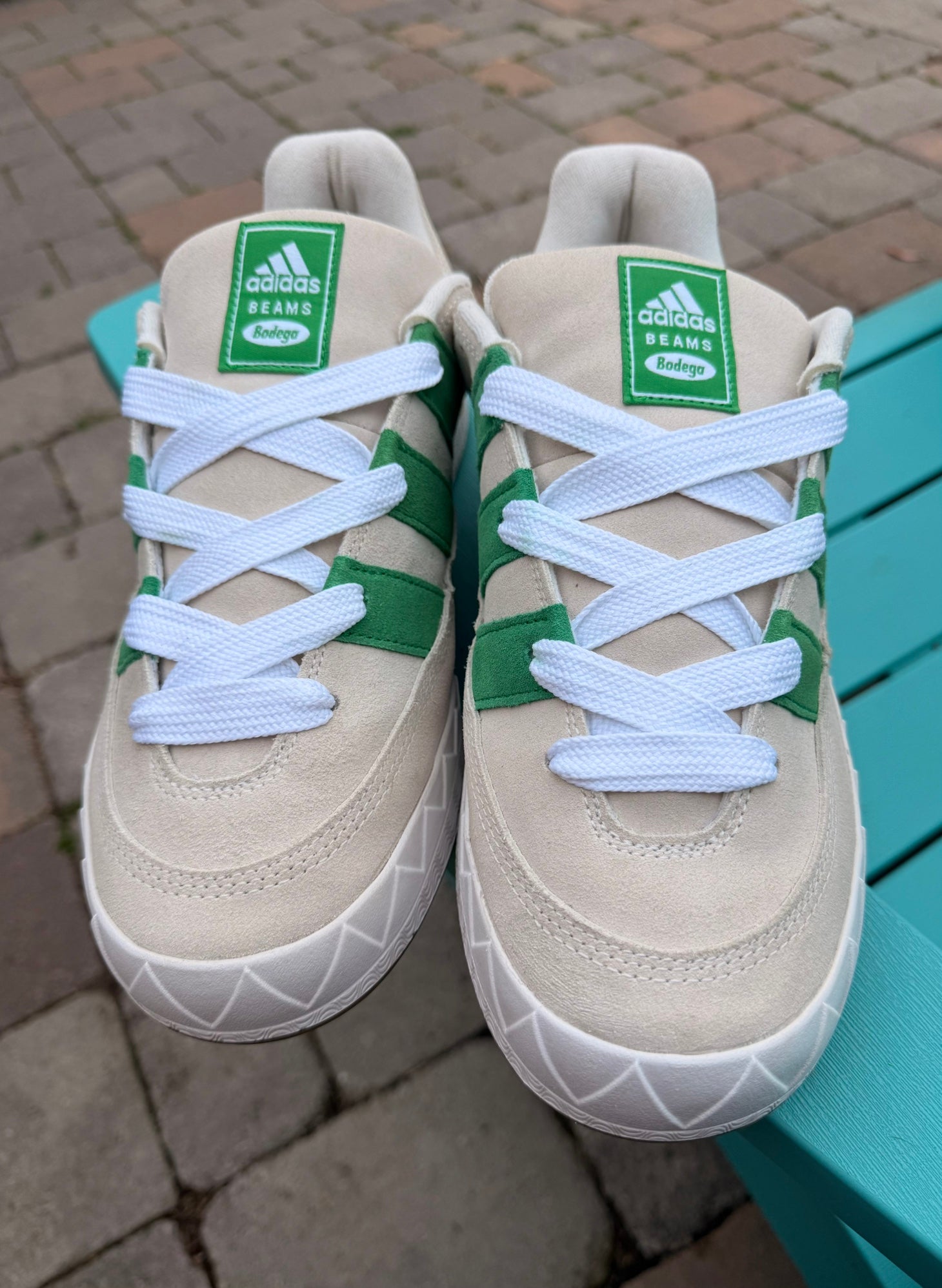 Mens adidas x Bodega × BEAMS Adimatic Athletic Sneakers Off White