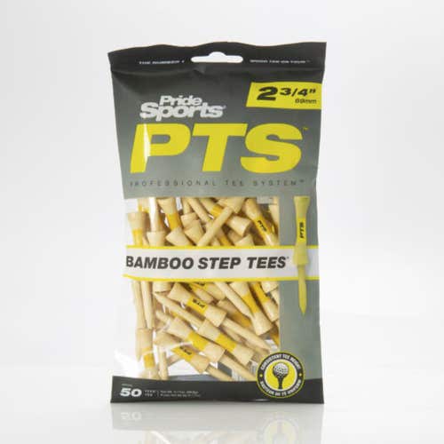 Pride Sports Professional Tee System Step Tees (2 3/4", Bamboo, 50pk) NEW