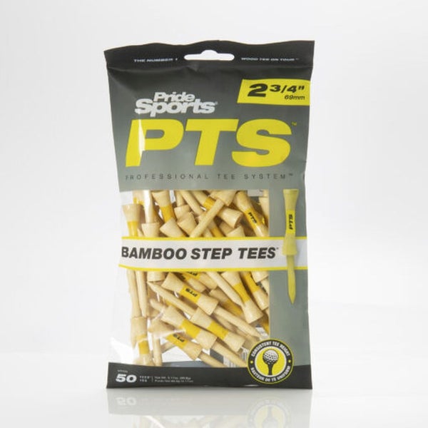 Pride Sports Professional Tee System Step Tees (2 3/4", Bamboo, 50pk) NEW