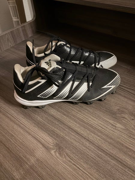 Black Men's Size M 8.5 (W 9.5) Adult Adidas Low Top Molded Cleats (Used)