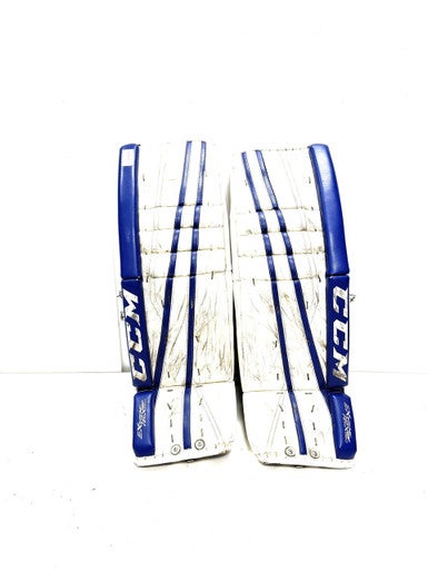 Used CCM EXTREME FLEX 860 34+2 Goalie Leg Pads Senior White 34" 11860-S000298146