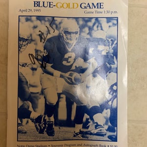1995 Notre Dame Signed Blue Gold Spring Booklet