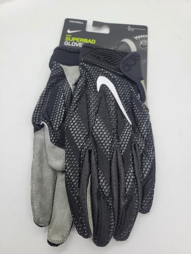 NWT nike NFL Superbad 4.5 black Knit WR/TE Football Gloves PGF764-017 Size large