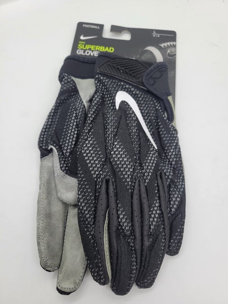 NWT nike NFL Superbad 4.5 black Knit WR/TE Football Gloves PGF764-017 Size large