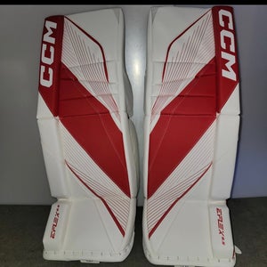 28+1" CCM Eflex 6.5 Goalie Leg Pads (New) White/Red