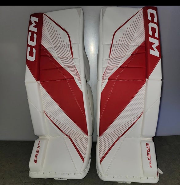 28+1" CCM Eflex 6.5 Goalie Leg Pads (New) White/Red
