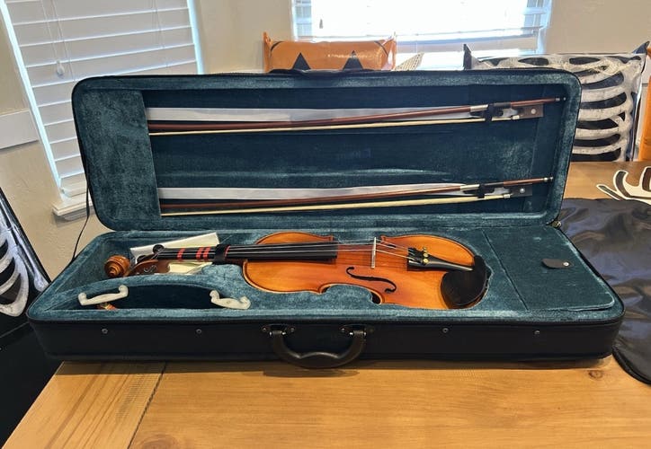 (New) Violin: PHOENIX Violin 4/4 Full Size Set, Fiddle Solid Wood for professional Beginner