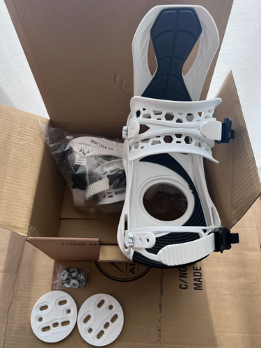 WOMANS 9-13 MENS 8-12 ALTITUDE RIDER 4X4, BURTON 3D & EST SNOWBOARD BINDINGS (WHITE) L/XL