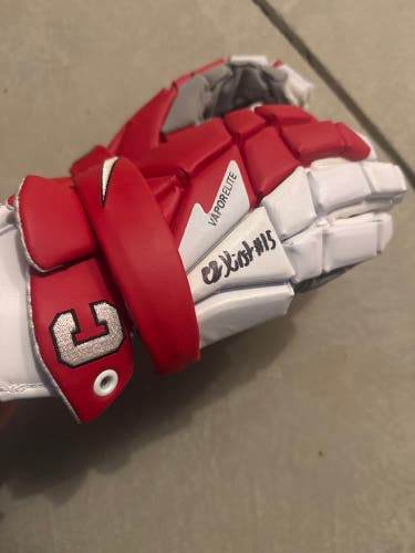 CJ Kirst signed / Cornell Nike Vapor Elite Lacrosse Gloves 13"