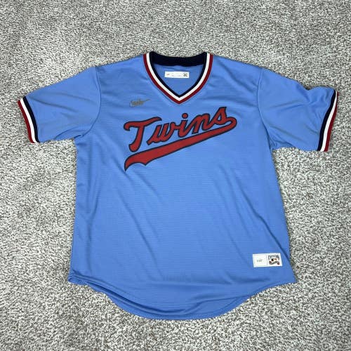 Minnesota Twins Jersey Mens XL Powder Blue MLB Baseball Nike Cooperstown Retro