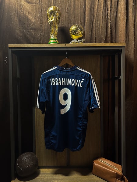 Ajax 2003/04 Away Jersey – Zlatan Ibrahimović #9 – XL – Navy Blue Adidas Shirt