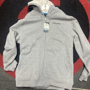 $79 Bauer Full Zip Hockey Hoodie Sweatshirt Mens Senior XXL Gray