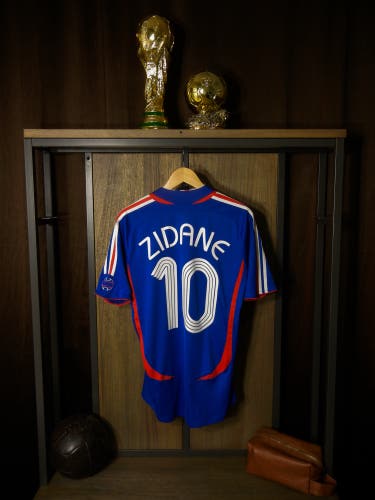 France 2006/2007 Home Jersey – Zinedine Zidane #10 – Size M – Blue Adidas Shirt