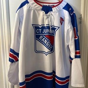 CT JR Rangers Game Jersey White Large Adult Unisex