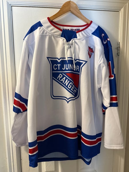 CT JR Rangers Game Jersey White Large Adult Unisex