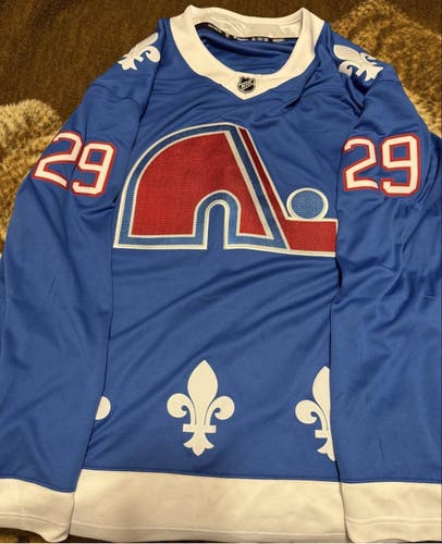 Colorado Avalanche Nathan MacKinnon Vintage Nordiques Throwback Jersey