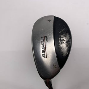 TaylorMade Rescue Mid 4 Hybrid 22* Stiff Graphite Mens LH Midsize Grip