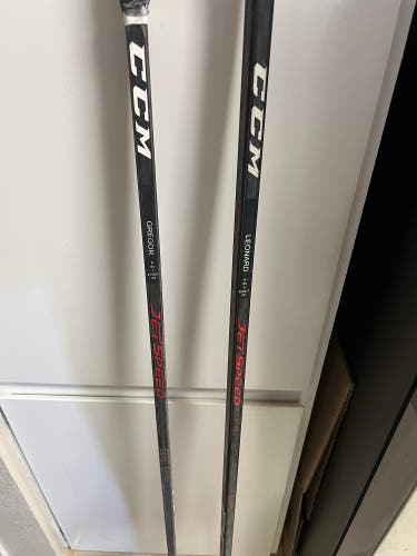 2 Pack Senior CCM JetSpeed FT3 Pro Left Hand Hockey Stick P29 80 Flex Pro Stock (Used)