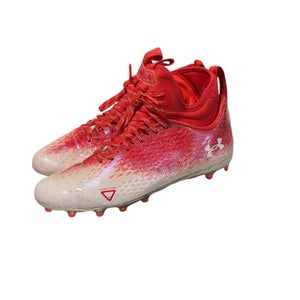 Used Under Armour SPOT LIGHT Adult FB Cleats Red And White Senior 11 11834-S000043706