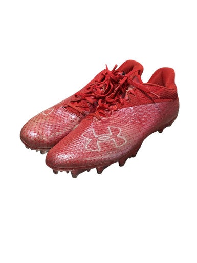 Used Under Armour HAZARD Adult FB Cleats Red Senior 11.5 11834-S000043709