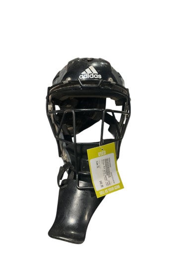 Used Adidas BLK WITH THROAT GUARD Catchers Helmet w/Mask Black One Size 11834-S000039089
